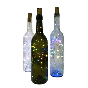 أفضل بيع زجاجة نبيذ سدادة ضوء الفلين أضواء سلسلة سلوك نحاسية led لمهرجان زخارف للحانات