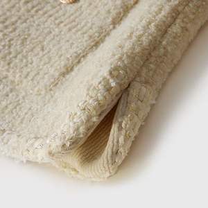 Nuovi arrivi autunno <span class=keywords><strong>Beige</strong></span> <span class=keywords><strong>cappotto</strong></span> tessuto Tweed con fodera giacche top donna Blazer tempo libero due tasche <span class=keywords><strong>cappotto</strong></span> <span class=keywords><strong>corto</strong></span> donna - Product Image 4