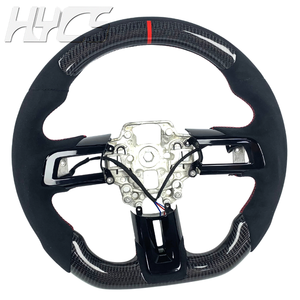 Volant sport en cuir et fibre de carbone pour l'intérieur de la voiture, pour <span class=keywords><strong>Ford</strong></span> Mustang GT500 GT350 S550 2015-2023 5.0L GT <span class=keywords><strong>V8</strong></span> 350 500 Shelby - Product Image 3