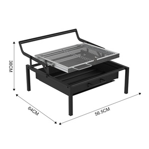 شواية فحم قابلة للطي والقلب من الستانلس ستيل للاستخدام الخارجي، شواية باربيكيو دوارة وقلابة - Product Image 2