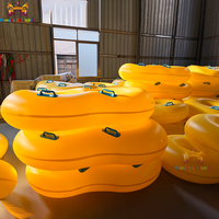 Nouveauté : Bouée de rivière gonflable en PVC souple, trèfle à quatre feuilles jaune, pour 4 personnes, taille personnalisable, impression numérique, garantie 3 ans