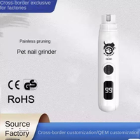 Lime à ongles électrique rechargeable portable en plastique pour animaux de compagnie, écologique, avec affichage numérique et réglage rapide pour toilettage et nettoyage