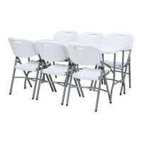 6 Stühle Set 10-Sitzer Multifunktion lift Acryl Design Kunststoff Klapp Esstisch und Stühle Mesas Para Fiestas