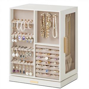 Furbish Home Decor - Caja Organizadora de Joyas de Madera de Lujo con 5 Cajones, Rotación Vertical de 360°, Diseño Abierto con Ventana de Vidrio - Product Image 3