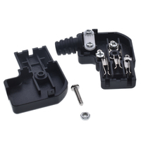 Prise électrique C13 C14 AC250V 10A 3 prises ABS+Cuivre Adaptateur mâle-femelle coudé à 90 degrés Connecteurs de prise Noir