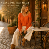 VELAN Bestsellers Pull en tricot fin à manches longues ajouré en acrylique pour femme – Collection Printemps