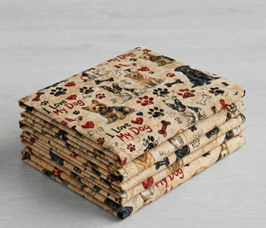 Cute Tossed <b>Dogs</b> and Words Printed Cotton Fabric By The Yard Digital Printed Cotton Textile for Sewing Quilting Craft Projects - Product Image 5