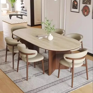 Mới Đến Đồ Nội Thất Sang Trọng Đá Bàn Ăn Hình Chữ Nhật Chịu Nhiệt Bàn Ăn Đặt Gỗ Sồi Rắn Bàn Gỗ - Product Image 2