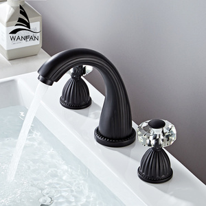 8in rộng rãi bồn rửa phòng tắm vòi nước 2 xử lý chải vàng phòng tắm vòi nước đồng thau lưu vực vòi nước cho phòng tắm - Product Image 2