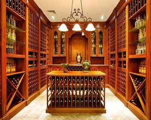 Luxe Villa Wijnopslagruimte Op Maat Massief Houten Barkast Euro Moderne Stijl Bar Kast Wijnkelder - Product Image 4