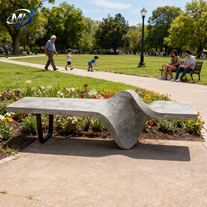 Banco Moderno de Hormigón Retorcido GRC, Silla de Descanso Pública Duradera y Ecológica para Zonas de Relajación, Uso en Exteriores en Centros Comerciales y Hospitales - Product Image 4