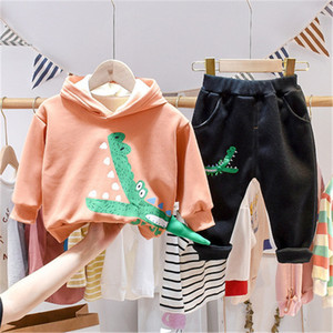 Conjunto de Dos Piezas con Capucha y Cuello Redondo para Niños, Otoño-Invierno 2021, Versión Coreana Deportiva, Gruesa y Acolchada, para Niños y Niñas - Product Image 6