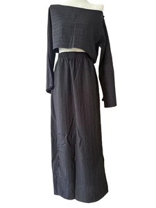 Casual Vacation Short Top High Waist Slit Cotton <b>Linen</b> Skirt Women's 2 Piece <b>Set</b> Fashion - Product Image 6