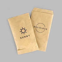 Sac en papier kraft blanc et brun recyclable personnalisé, refermable à chaud sur trois côtés, emballage plat, pochette artisanale pour marchandises, petit sac à friandises