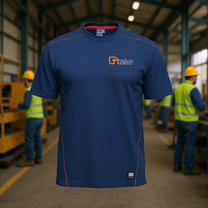 เสื้อยืดแขนสั้นสีน้ำเงิน XL ชุดทำงาน - Product Image 3