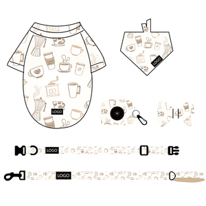 סובלימציה פוליאסטר יוקרה כלב בגדים רחיץ כלב חולצות ביותר פופולרי קקי תיק קשת עניבת ונדנה - Product Image 5