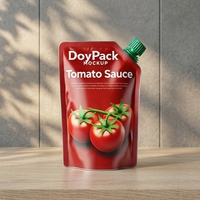 Pochette Doypack personnalisée avec bec verseur 200g 400g 1000g pour Ketchup, Sauce Tomate, Sauce Pimentée, Emballage Alimentaire Liquide PET AL PE