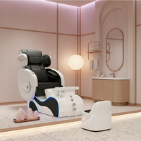 Fauteuil de pédicure classique de luxe noir et blanc avec base en fibre de verre, massage corporel complet et fonction de surf, fauteuil de massage des pieds