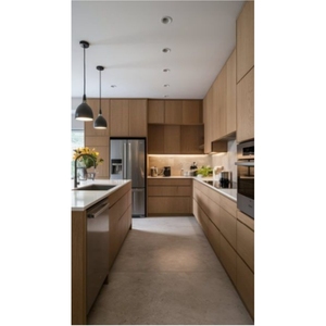 Foshan Manufacture Modern Pantry Living Room Oak Veneer Wood <strong>Sink</strong> Laundry Painted <strong>Kitchen</strong> Island Cupboard Cabinet <strong>Unit</strong> Design - Product Image 1