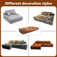Sofá en Forma de U, Moderno, para el Hogar, Sofá Comprimido, Espuma Duradera, Sofá Seccional Convertible en Cama, Venta al Por Mayor