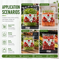 Bolsas de Embalaje para Productos Frescos de Grado Alimenticio Transparentes del Fabricante, Bolsas para Frutas y Verduras CPP Microperforadas con Logotipo Personalizado