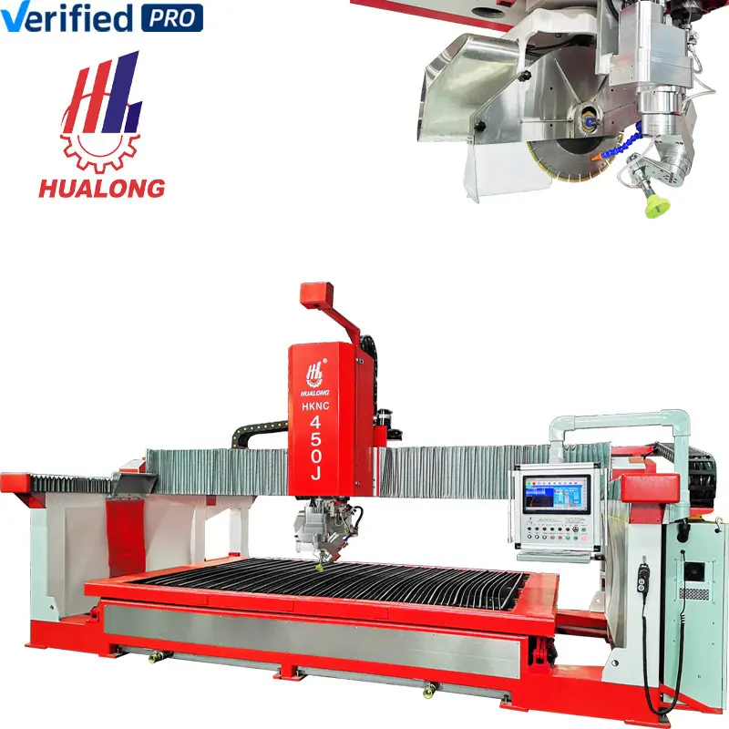 HUALONG Máy Móc Đá Hệ Thống Ý Máy Cưa Đá Cẩm Thạch Đá Hoa Cương CNC 5 Trục Trục Sawjet Và Máy Cắt Đá Phun Nước