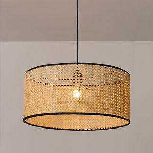 Lustre en fer forgé pour chambre, salle à manger, restaurant, maison d'hôtes, avec abat-jour en rotin tressé à la main, <span class=keywords><strong>suspension</strong></span> LED 220V, plusieurs tailles - Product Image 3