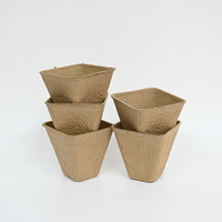 Ecologische duurzame zaailingstartpotten 6cm 8cm vierkante kweekbakjes Biologisch afbreekbaar 6/8/10/12 cellen pulp trays drainagegaten