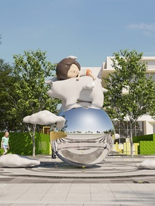 Personalizable al aire libre <span class=keywords><strong>Mei</strong></span> Chen oso escultura tarjeta de red roja IP fibra de vidrio acero resina artesanía Animal paisaje centro comercial pared escalada - Product Image 6