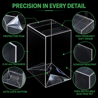 Boîte de présentation pliable en PET transparent sur mesure, à ouverture supérieure, rectangulaire, pour objets de collection, cadeaux, présentoir de vente au détail