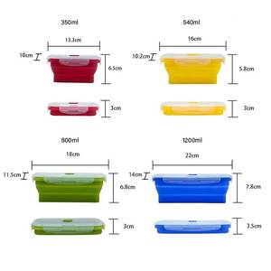 BPA Free Anti-Leak Silicone Collapsible Bento Lch <b>Boxes</b> Eco-Friendly Grade <b>Container</b> for Portable Food Storage - Product Image 6