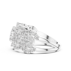 Anillo de Diamantes Plateado, Joyería Moderna, Elegante y con Estilo para Mujer, Adecuado para Regalo de Boda, Compromiso, Uso Diario y Ocasiones Especiales - Product Image 3