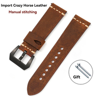 Bracelet de montre vintage en cuir véritable 20mm 22mm 24mm Bracelet universel hommes femmes Sport accessoires de remplacement Bracelet de sport