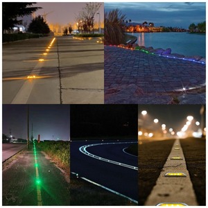 New năng lượng mặt trời Powered LED an toàn giao thông ánh sáng nhôm Mèo Mắt Pathway nhấp nháy đánh dấu bên đường Cảnh báo bằng năng lượng mặt trời - Product Image 6