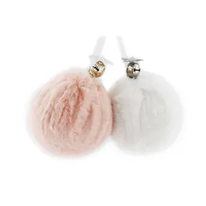 Factory Mini Christmas Plush Balls Ornaments Pink White Shatterproof Pompom Christmas Tree Balls Decor