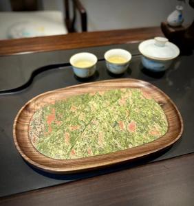 Bandeja de servicio de mármol TMZ OEM/ODM, bandejas de mármol para decoración del hogar, tocador ovalado de lujo, baño para Hotel, bandeja de mármol verde para servir - Product Image 4