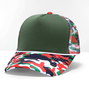 Gorra de béisbol de algodón transpirable con estampado de camuflaje de 5 paneles de alta calidad para <span class=keywords><strong>hombre</strong></span> y mujer, estilo deportivo, informal, para exteriores, tipo camionero con malla, al por mayor - Product Image 1