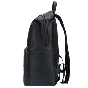 <span class=keywords><strong>Mochila</strong></span> Escolar de Cuero Vacuno Genuino Negro para <span class=keywords><strong>Hombre</strong></span> y Niño, Estilo Casual y de Negocios, con Cierre, para Estudiantes - Product Image 3