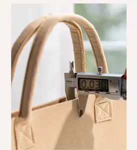 DIY yaratıcı toptan alışveriş için birden fazla renk iki askıları özel Logo keçe çanta bakkal sepeti