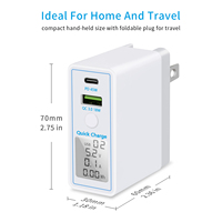 Nueva llegada PD45W Mini portátil de doble puerto de pared cargador de viaje QC3.0 carga rápida USB cargador de teléfono tipo C cargador rápido para el Reino Unido