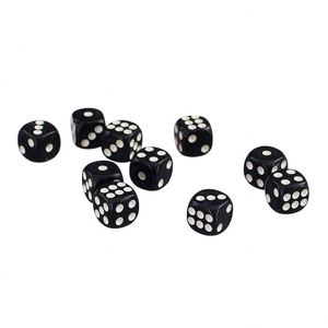 Juego de Dados DND de Acrílico Negro de Fábrica con Puntos Blancos, Esquinas Redondeadas, Personalizados, 6 Caras, 16 mm - Product Image 3