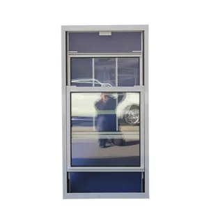 Florida Tampa Orlando Miami gran oferta ventana colgada individual tamaño personalizado color blanco exterior NOA ventana corredera vertical estándar