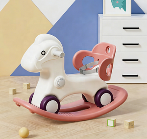 Cheval à bascule en bois Feelbaby pour enfants de 1 à 5 ans, jouet à chevaucher à double usage pour bébés et tout-petits - Product Image 5