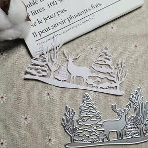 Joyeux noël décoration métal matrices de découpe pin fauve moules Scrapbook <span class=keywords><strong>Album</strong></span> artisanat cartes pochoir modèle - Product Image 1