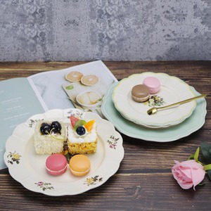 Assiettes à dîner en céramique vintage Solhui, assiettes à steak, assiettes à dessert et plats - Product Image 4