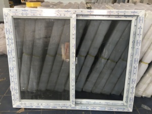 Materiale PVC orizzontale insonorizzato Hotel Villa U profilo ingresso stabile cornice di vetro pieghevole schermo feritoia finestra scorrevole <span class=keywords><strong>cerniera</strong></span> - Product Image 2