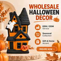 Ornement décoratif d'Halloween OEM ODM, maison effrayante, décoration de fête, emballage personnalisé, article cadeau