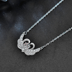 Collar de Cisne de Oro con Moissanita OUGEPHELI, Joyería de Diseño S925, Versión Alta, Colgante de Moissanita, Nuevo, Venta al por Mayor - Product Image 4