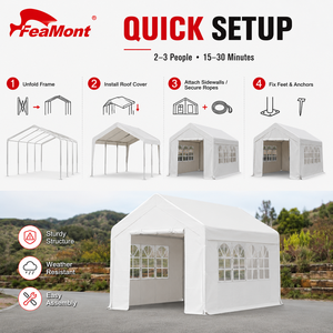 Tente de garage pliable FEAMONT pour la maison, la cour arrière, le stationnement extérieur, installation rapide, aucun outil nécessaire - Product Image 5