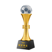 Ensemble de trophées en cristal ELOR pour les meilleurs joueurs de football, prix créatifs de ballon d'or pour les compétitions sportives, horloge en métal